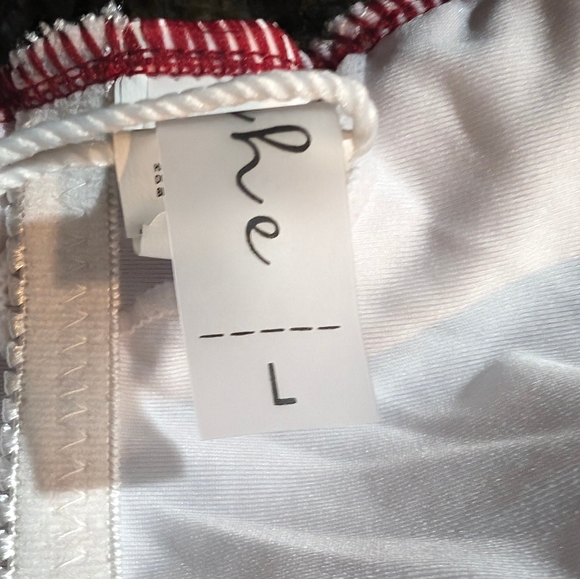 Cupshe Swimsuit Womens Sz L Ruffle One Piece Red Sparkle.added Halter Sparkle - Picture 5 of 10